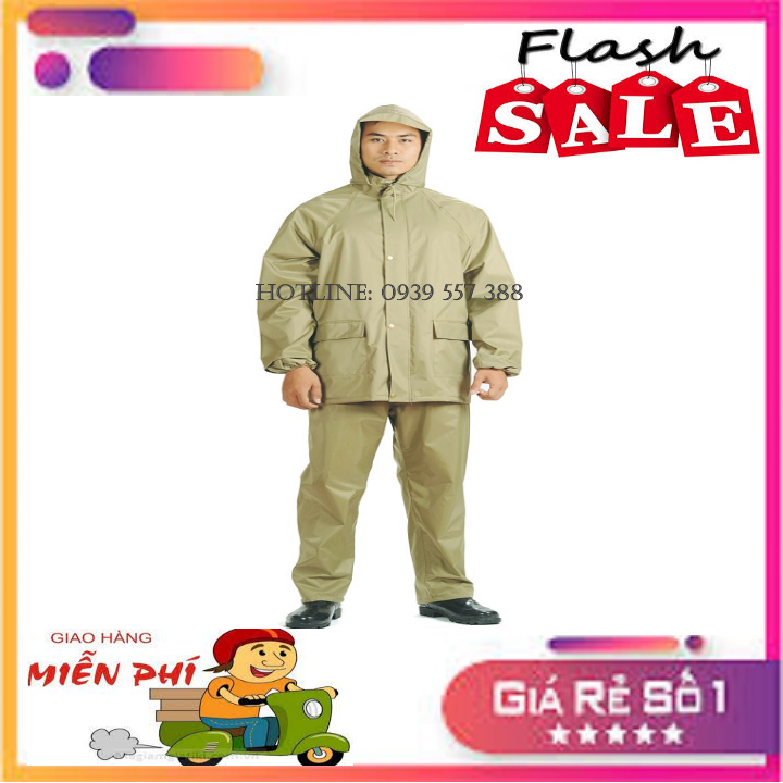 ÁO MƯA BỘ QUÂN - NHU VẢI DÙ CAO CẤP, CHỐNG THẤM