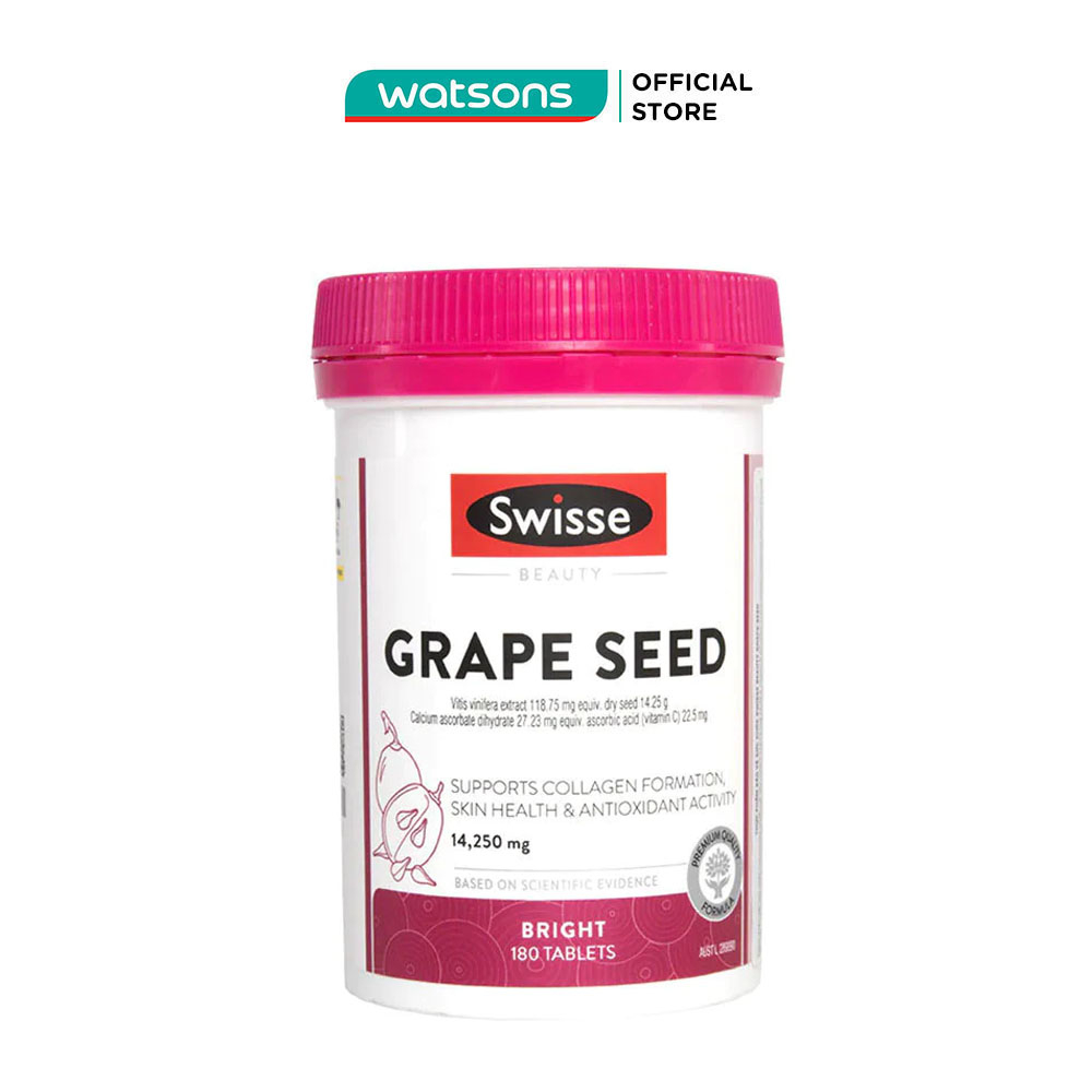 Thực Phẩm Bảo Vệ Sức Khỏe Swisse Tinh Chất Hạt Nho Beauty Grape Seed 180