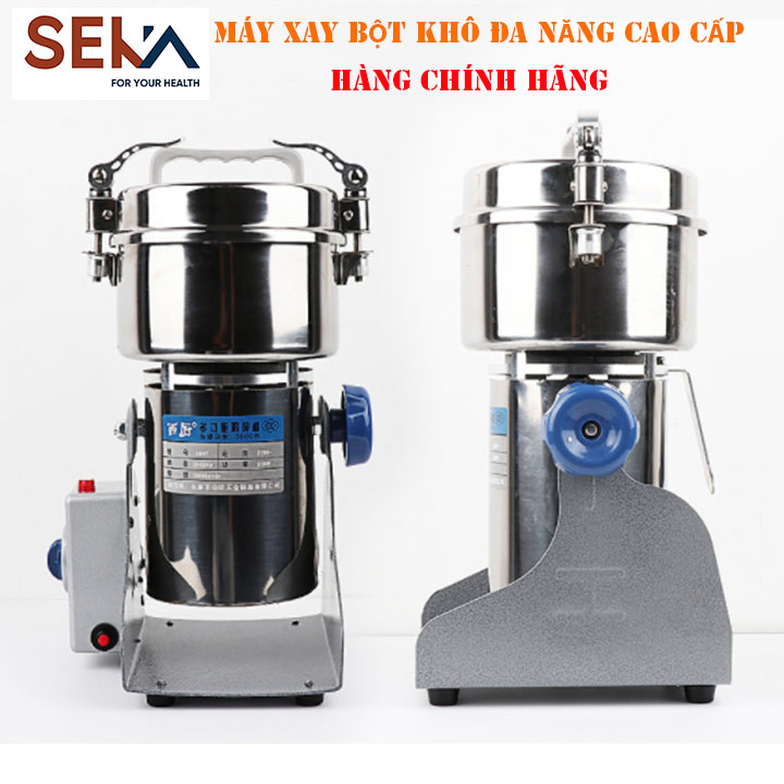 [Tặng Bộ Lưỡi Xay Dự Phòng] Máy Nghiền Bột Khô SEKA 3000W Siêu Khỏe - Máy xay đa năng - Máy xay tỏi ớt - Máy xay xương - Máy xay bột ớt - Máy xay thịt - Inox 304 cao cấp - Công suất 3000W - Xay bột - Nghiền thực phẩm