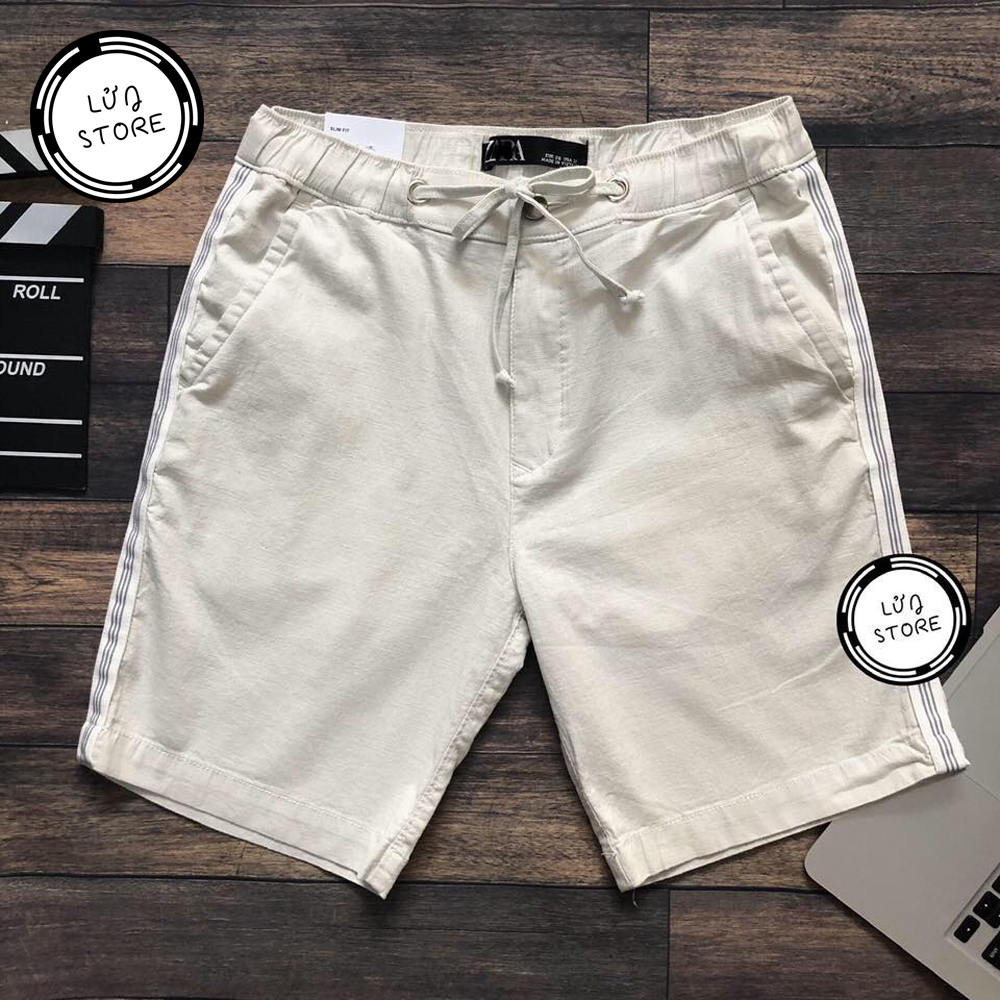 Quần short nam lưng thun trơn thời trang LỬNG STORE màu kem - LT23