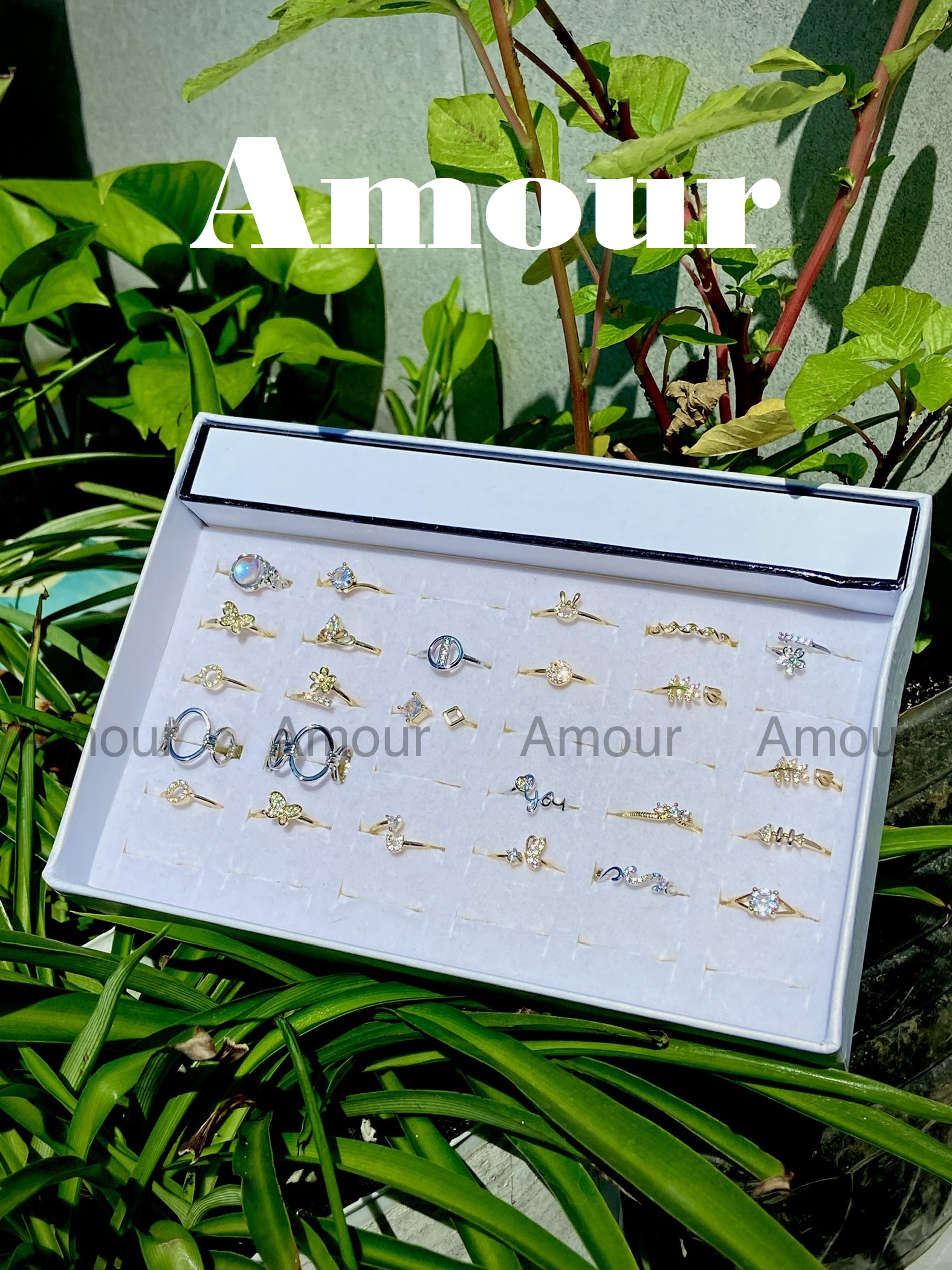Nhẫn Amour đeo tay kim loại cao cấp nhiều kiểu dáng