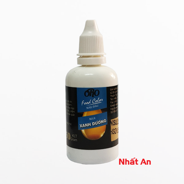 Màu dầu thực phẩm xanh dương oro 50gr