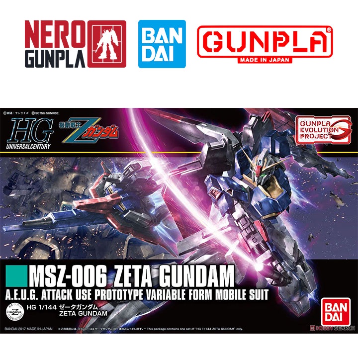 Mô hình lắp ráp bandai gunpla hg uc 1/144 zeta gundam