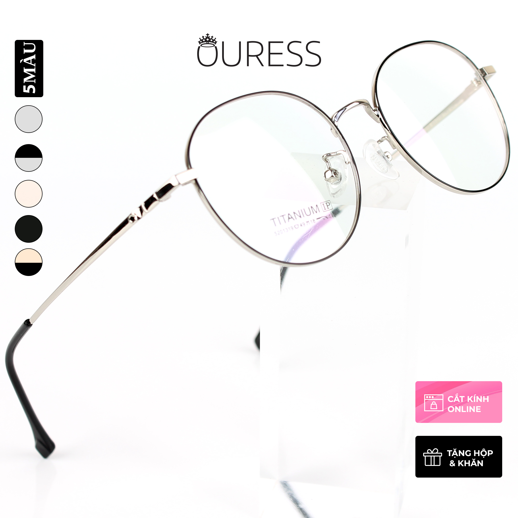 Gọng kính ovan titanium ouress 5201319 bền đẹp trendy