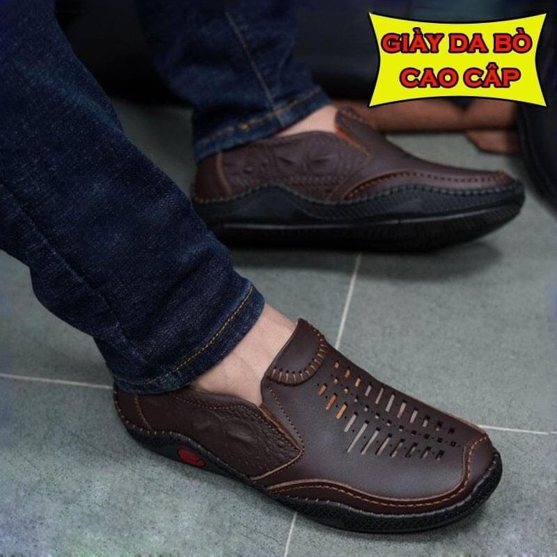 Giày Rọ Nam Da Bò Thoáng Khí Giày Lười Nam Udany Giày Giành Riêng Cho Mùa Hè Cực Đẹp - GLN27