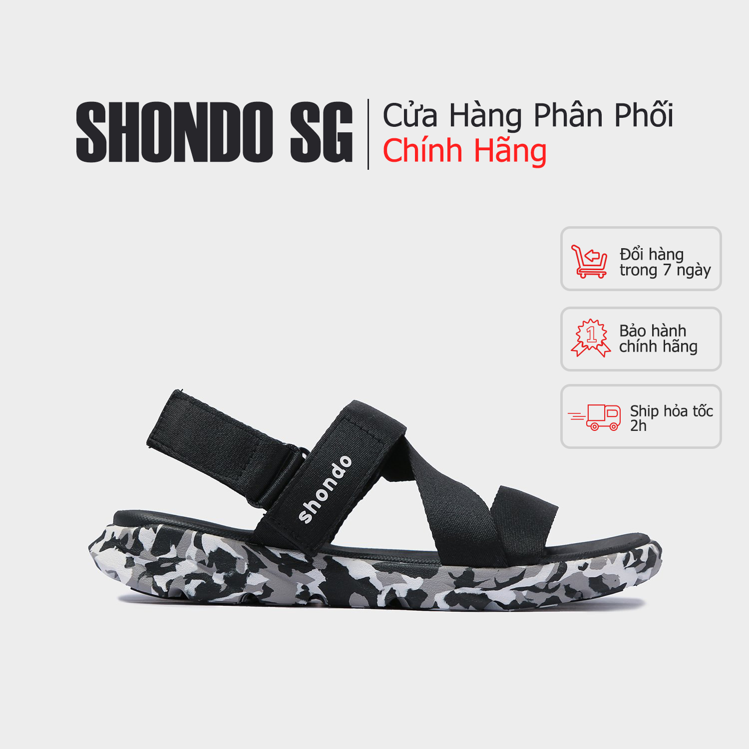 iày Sandals SHONDO F6 Sport - F6S501-Camo Đen