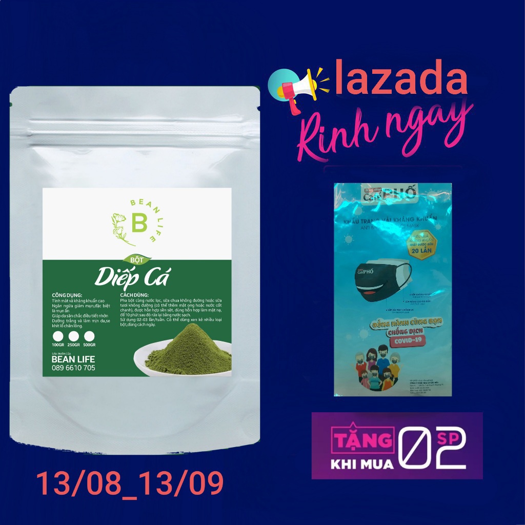 [HCM]BỘT DIẾP CÁ 100GRAM NGUYÊN CHẤT