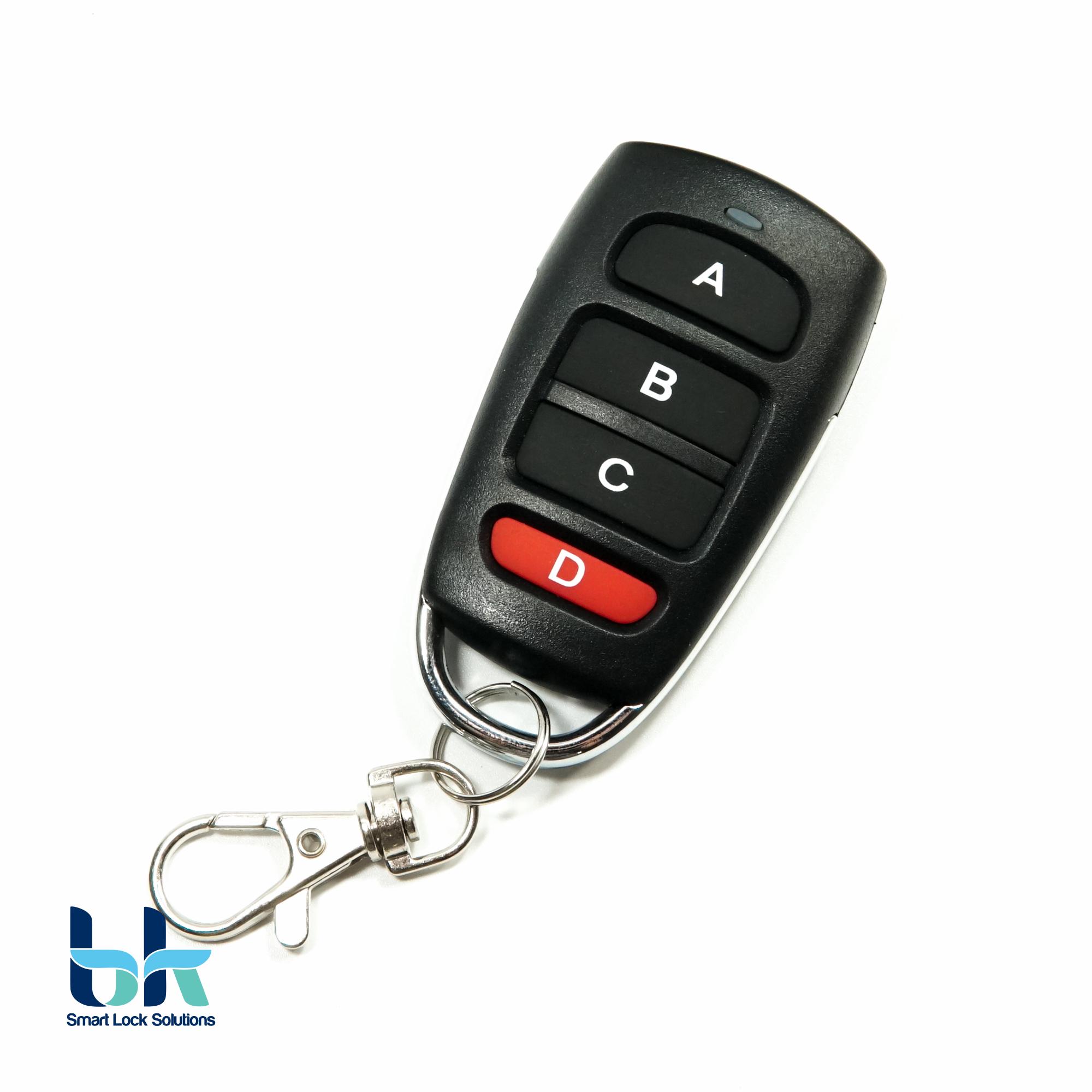 Remote rf học lệnh inox chống nước điều khiển từ xa 315/433mhz 4 nút bk smart lock