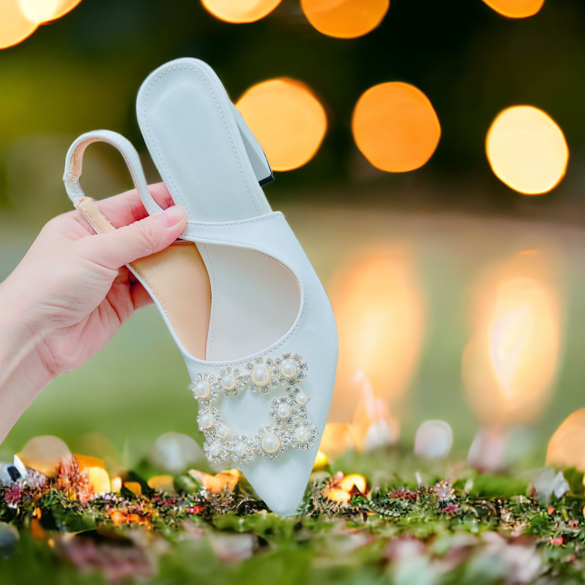 Giày cao gót khóa đá sang chảnh cao 9cm - B33