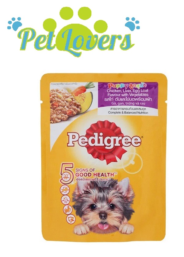Pedigree - Thức ăn ướt pate cho chó con vị gan trứng và rau 80g