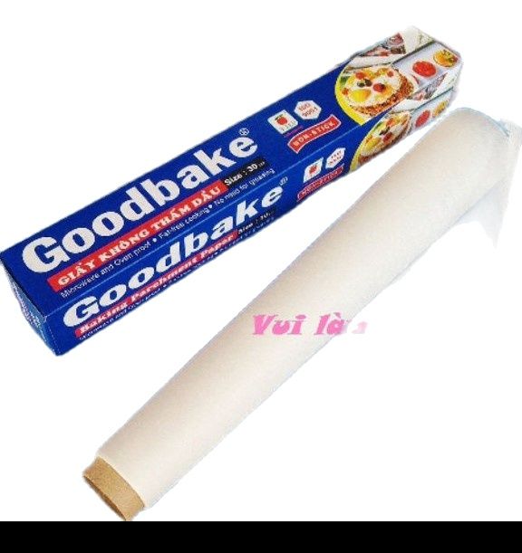 GIẤY KHÔNG THẤM DẦU Goodbake Giấy chống dính - GIẤY NẾN rộng 30 cm - dài 5m (dùng lót bao gói thực phẩm khi nướng)