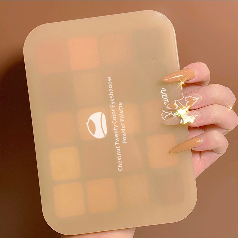 Bảng phấn mắt 20 ô hạt dẻ chestnut tone mùa thu siêu xinh, lâu trôi, lấp lánh