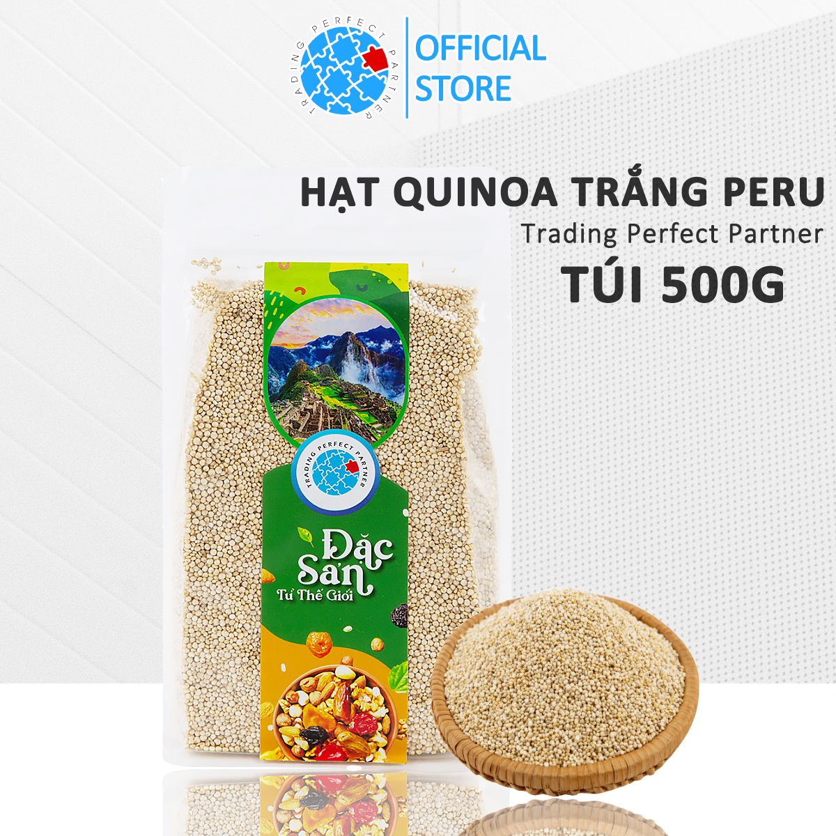 Hạt Quinoa (Diêm mạch) trắng Trading Perfect Partner - Trọng lượng 250g/500g/1kg - Quinoa nhập khẩu từ Peru - Quinoa Seed Smile Nuts 500g