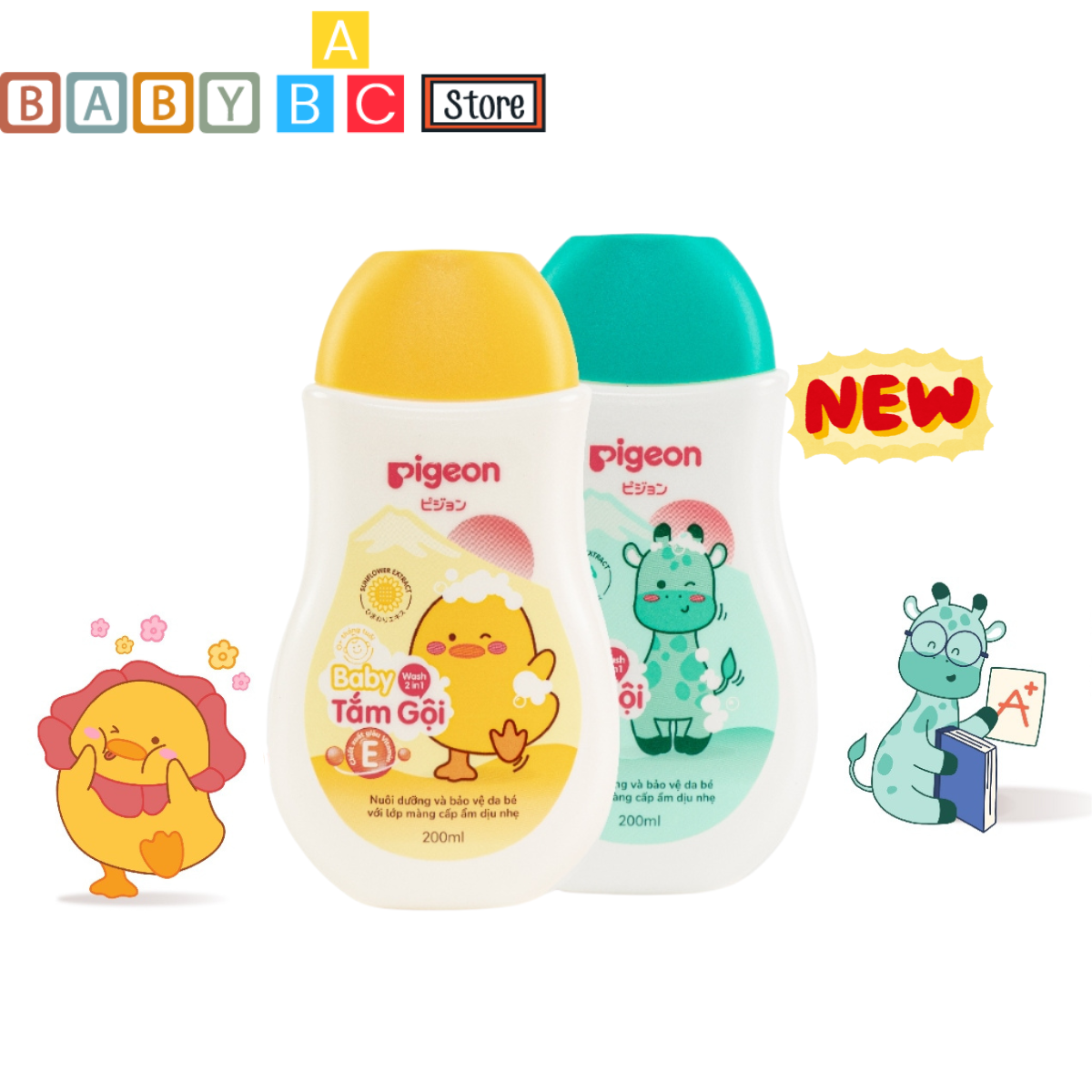 Sữa Tắm Gội Pigeon 200ml Sữa Tắm Cho Bé Sơ Sinh và Chăm Sóc Toàn Thân Cơ Thể Bé