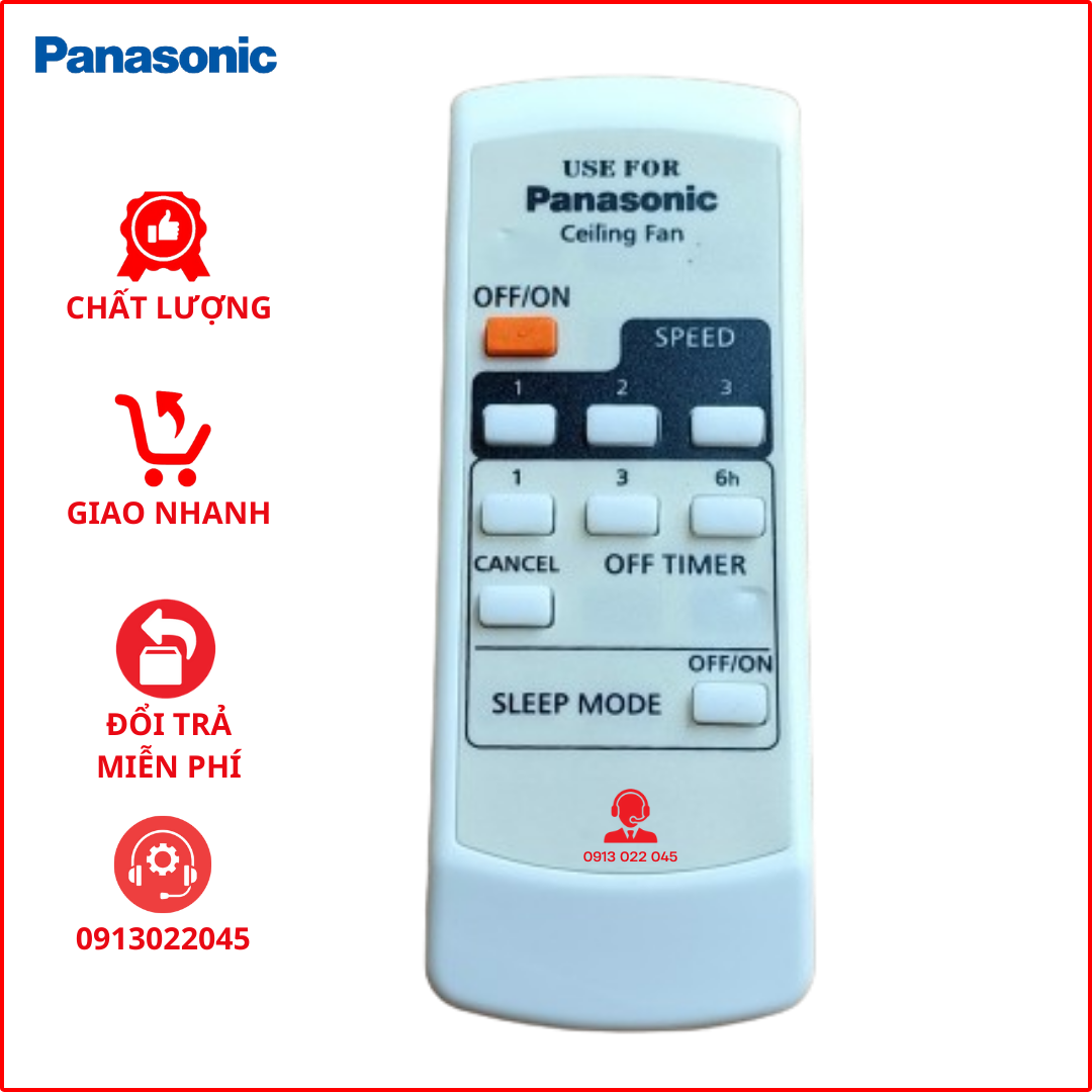 Điều khiển quạt trần 4 cánh Panasonic