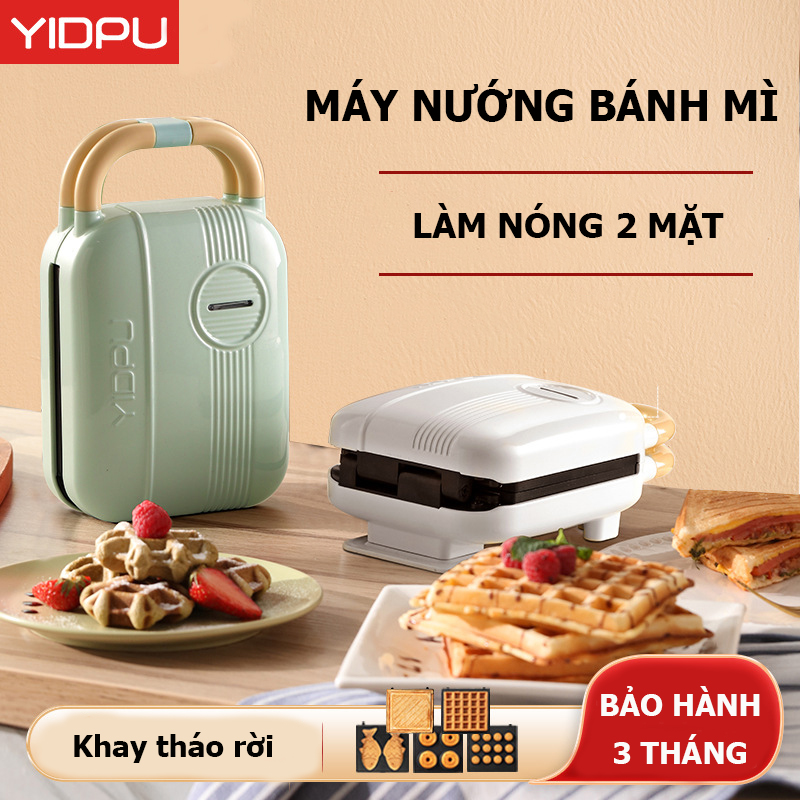 Máy kẹp nướng bánh mì - máy ép nướng bánh mì sandwich làm đồ ăn sáng, rán trứng, làm bánh đa năng tiện dụng