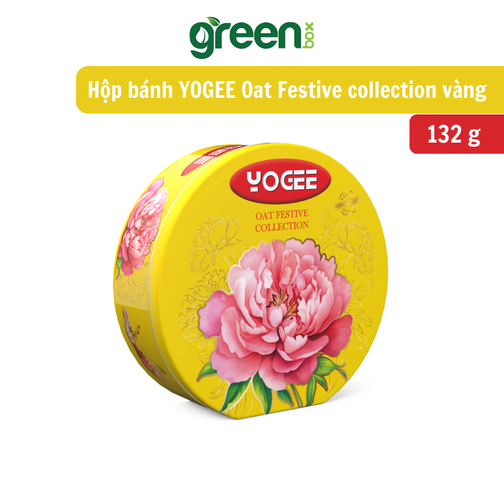 Hộp bánh thanh yến mạch YOGEE Oat Festive collection vàng132g