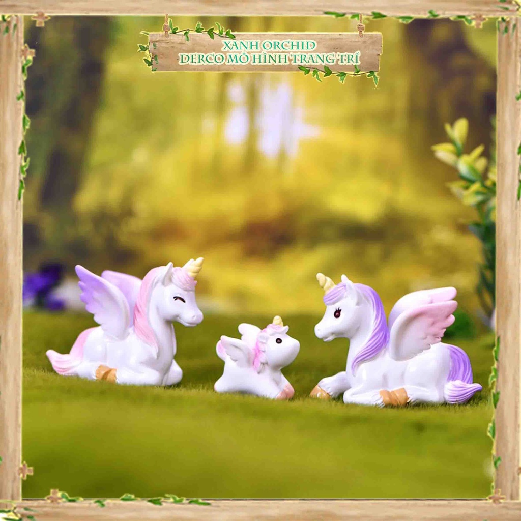 Mô Hình Ngựa Kỳ Lân Unicorn dùng trang trí tiểu cảnh, terrarium, DIY