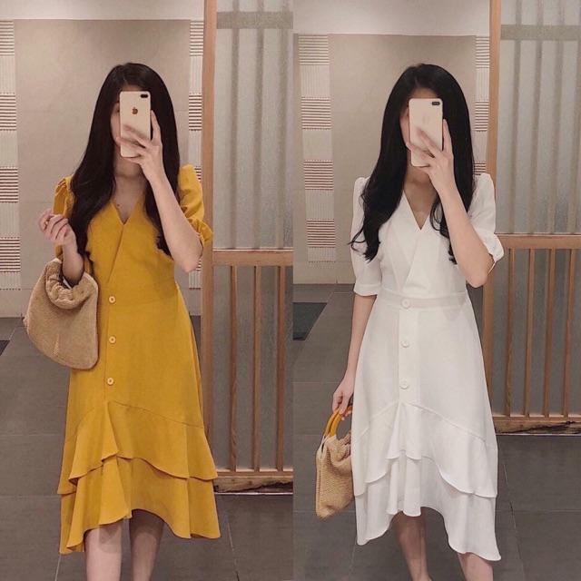 Đầm tầng vạt chéo 2 màu - Đầm nữ dự tiệc dạo phố dễ thương