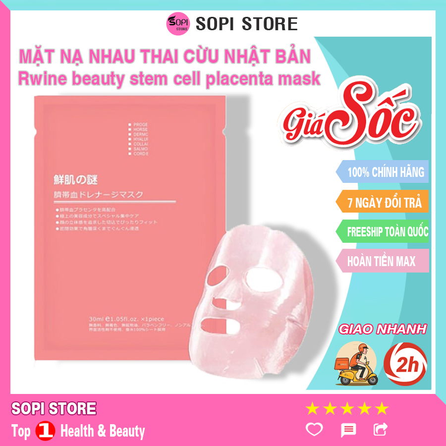 Mặt nạ nhau thai cuống rốn tế bào gốc Nhật Bản Rwine beauty stem cell placenta mask