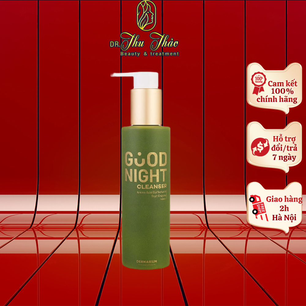 Sữa rửa mặt Dermarium Good Night Cleanser dạng gel, chứa than hoạt tính 140ml