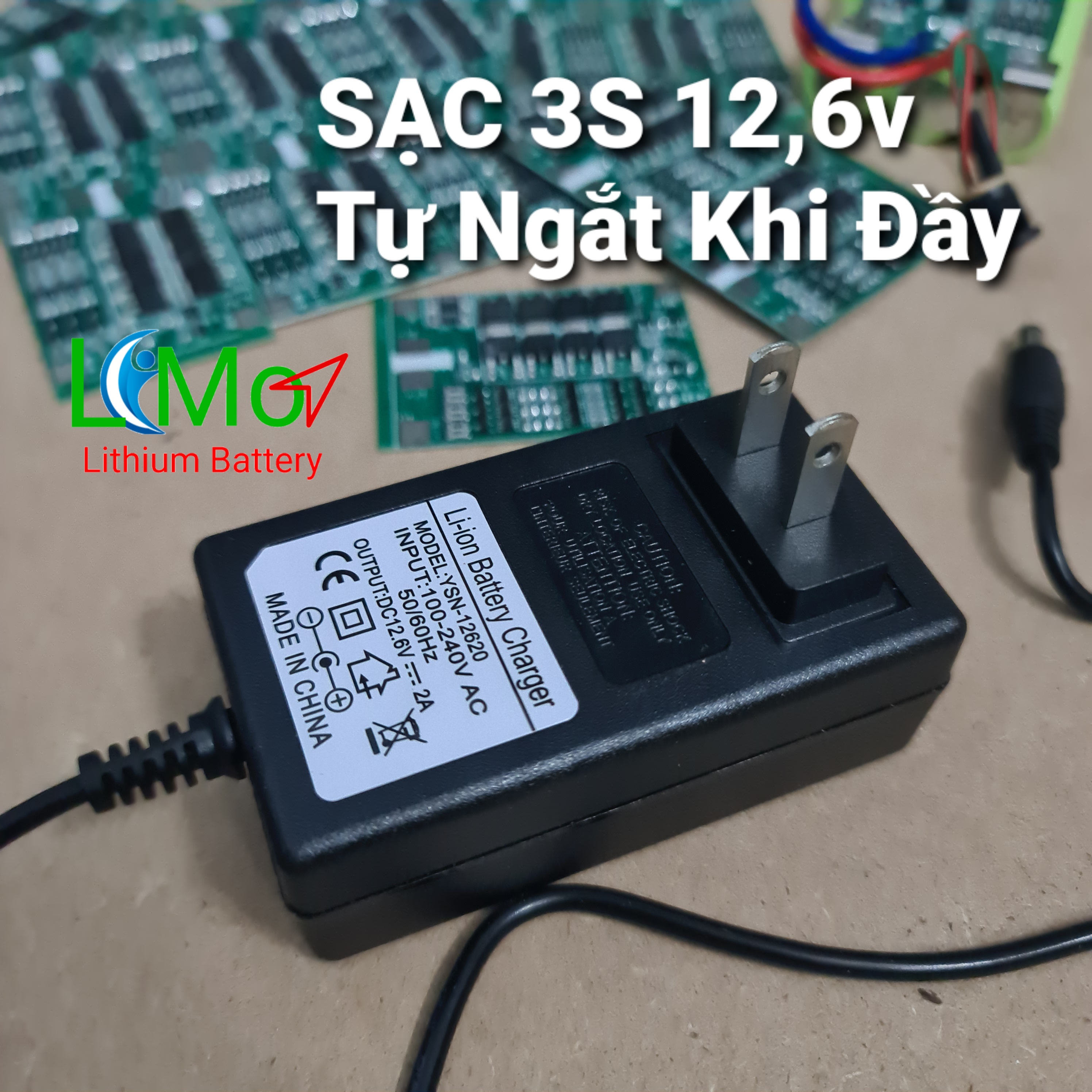 SẠC PIN 3S 12,6v. SẠC PIN LITHIUM, BATERY, PIN LI-ION. SẠC NHANH CÓ CHẾ ĐỘ TỰ NGẮT KHI ĐẦY, CÓ ĐÈN BÁO ĐẦY PIN - LIMO