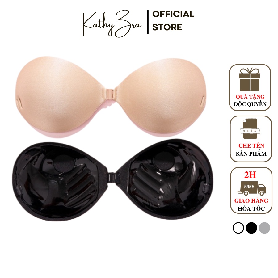 D10 áo dán ngực kathy bra chất silicon cài trước kèm dây trong nâng ngực