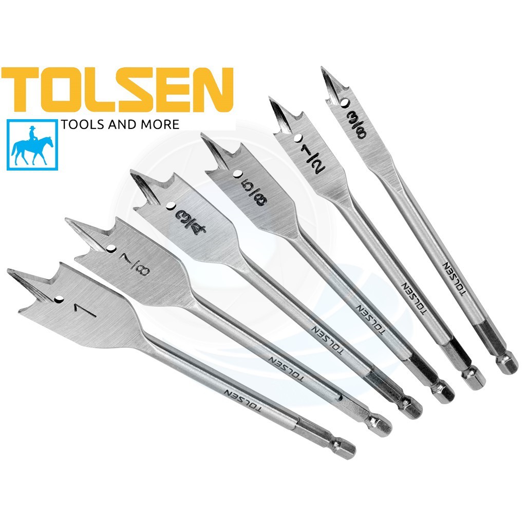 Bộ 6 mũi khoan gỗ đuôi lục giác 10mm 25mm dài 152mm tolsen 75656