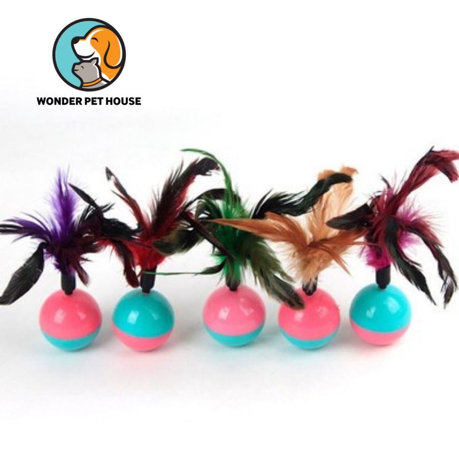 Đồ chơi lông vũ lật đật cho chó mèo