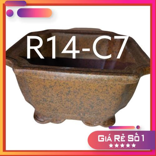Chậu vuông trồng cây mini giả Tàu mẫu mới nhất,chậu gốm sứ trồng bonsai,cây cảnh mini