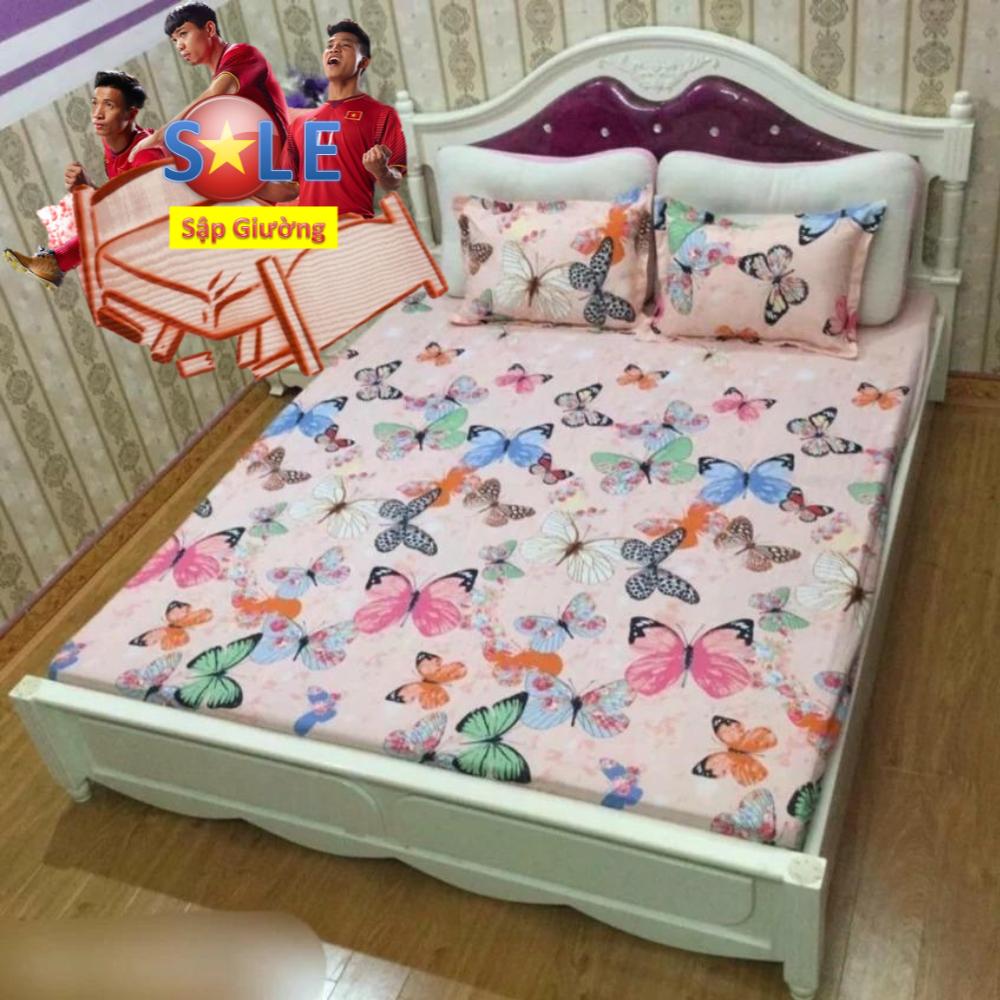 Bộ ga gối poly cotton bướm m6/m8