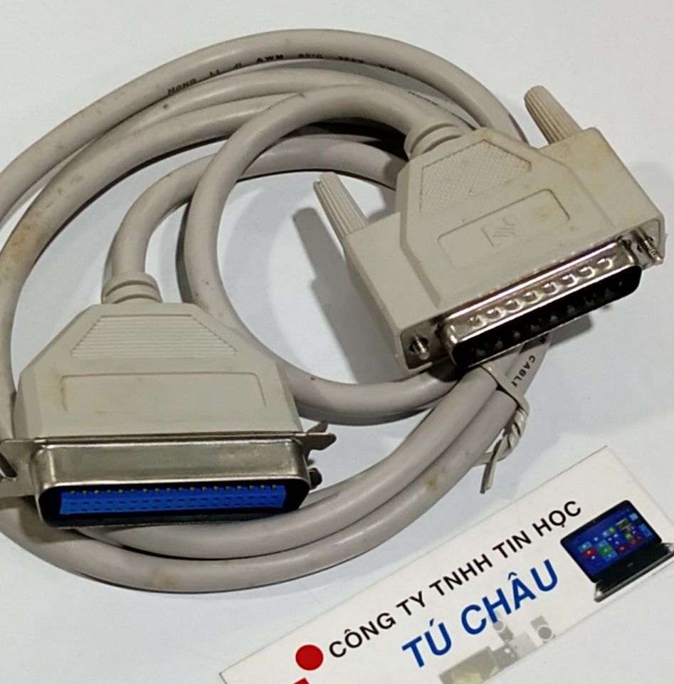Cáp máy in parallel - lpt: com 25 chân ra parallel máy in: cáp dài 1.5m