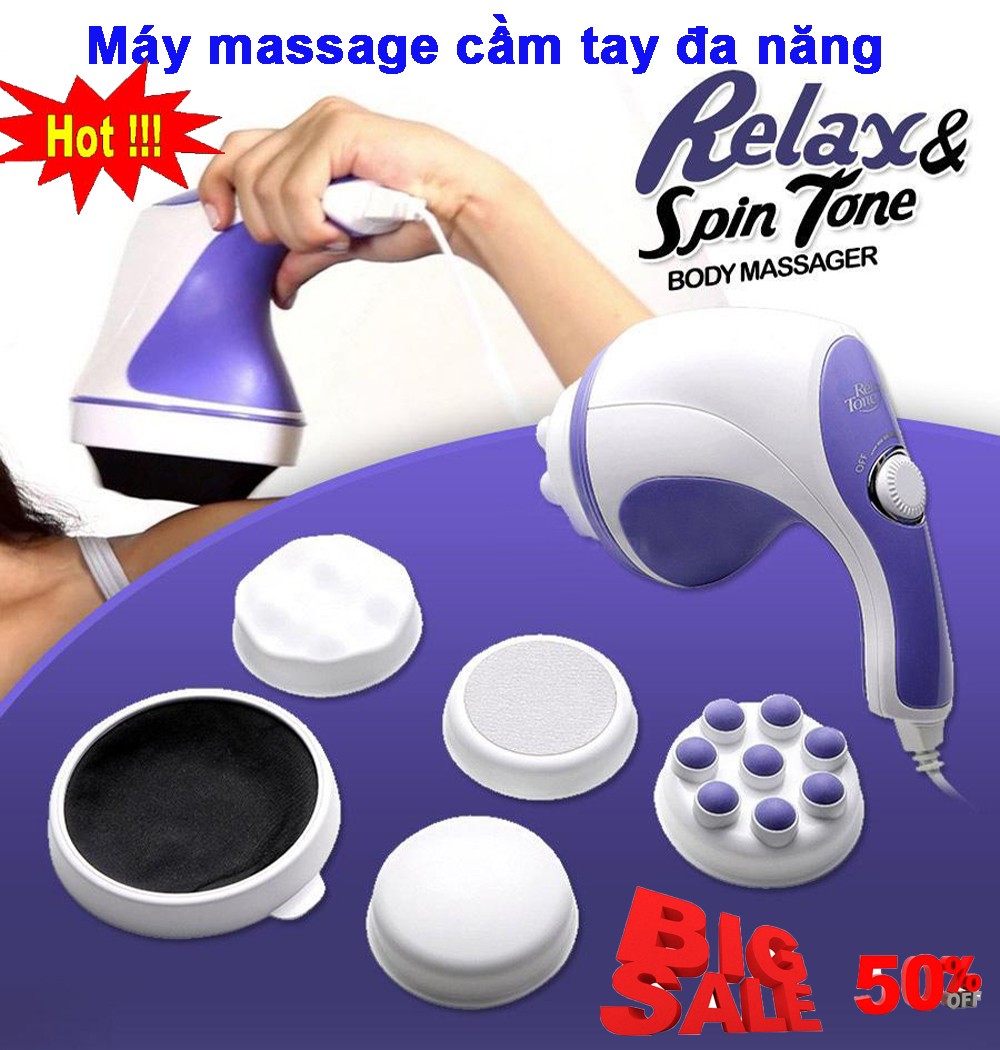 Máy massage bụng cầm tay Relax & Spin Tone - Hàng loại 1, Máy Massage cầm tay đánh tan mỡ bụng, Máy matxa cầm tay RELAX giảm mỡ bụng