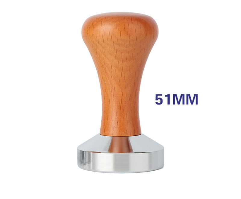 Tamper 51mm/53mm | tay nén cà phê máy espresso cỡ 51mm/53mm đáy inox phẳng cán gỗ - tamper nén cà phê espresso | size 51/53mm