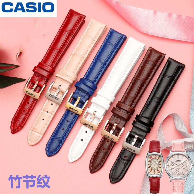 Đồng hồ Casio dây da cho nữ Vòng tay nhỏ đeo màu đỏ LTP-1208E 5010 LTP-V300L