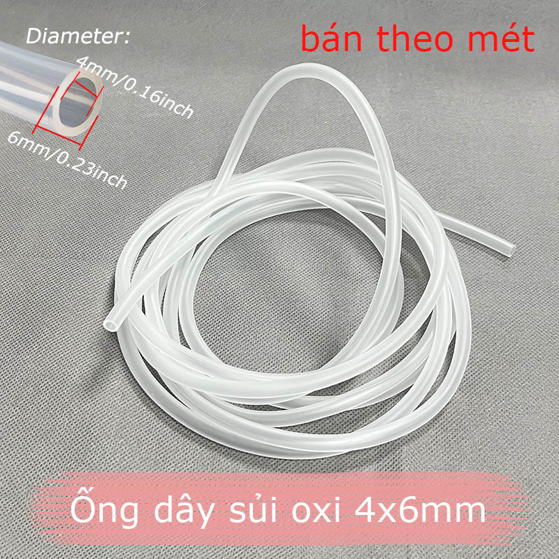 Ống dây sủi oxi cho bể cá 4x6mm ống dẫn khí Oxy, CO2 cho bể cá cảnh thuỷ sinh