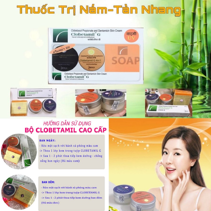 Bộ kem tri nám da cao cấp thái lan Clobetamil-G, giúp da hết nám, sạm, tàn nhang , đông thời nuôi dưỡng làn da ngày càng trắng mịn hồng hào- hiệu quả sau 2 tuần sử dụng( hàng chuẩn xịn thái lan)- beautyful everyday