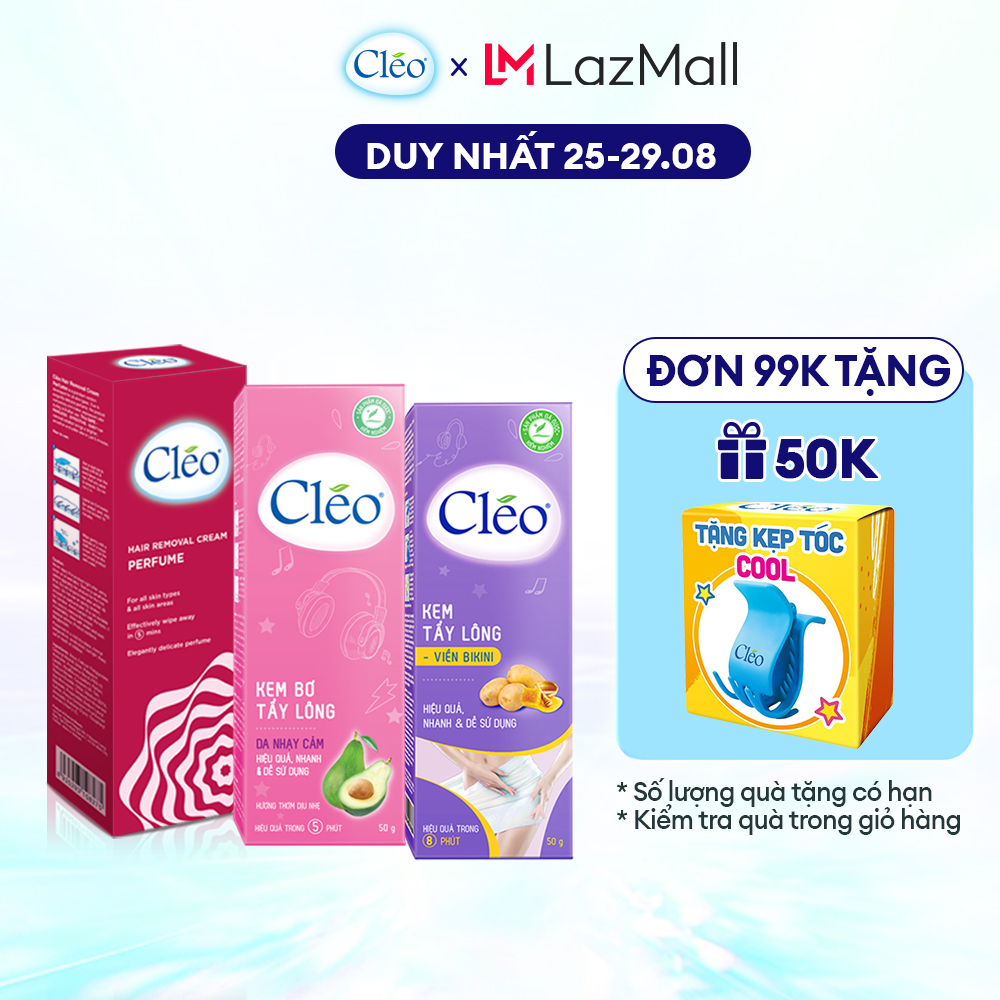 Kem Tẩy Lông Cho Da Nhạy Cảm Cleo Chuyên Biệt Cho Từng Vùng Da Avocado Hair Removal Cream Sensitive Skin 50g/70g
