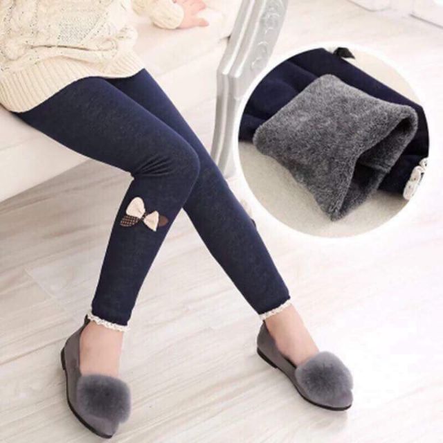 QUẦN LEGGING GIẢ BÒ LÓT LÔNG CHO BÉ SIZE 150