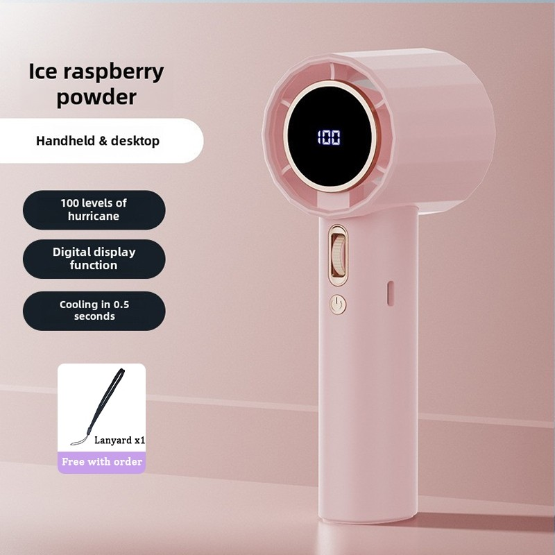 RAMALE Quạt Mini Quạt phản lực cầm tay có thể sạc lại Gió mạnh 100 Tốc độ gió Màn hình kỹ thuật số Quạt