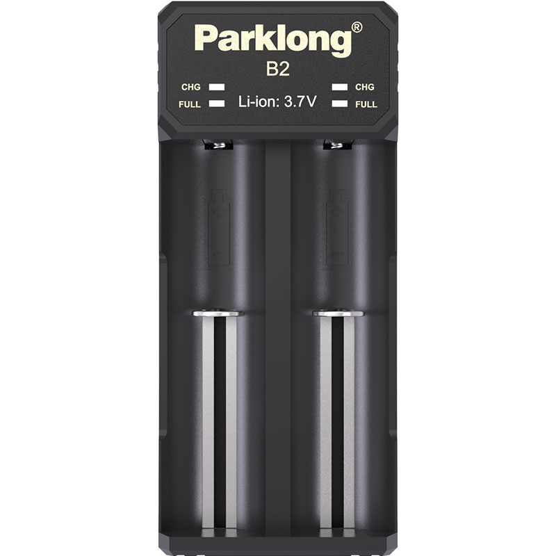 [ĐỘC QUYỀN]Bộ sạc 2 pin đa năng Parklong B2 sạc pin 3.7V Sạc pin cỡ lớn cho đèn, quạt mini cầm tay