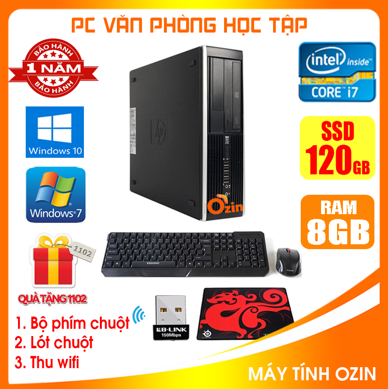 [Trả góp 0%]Case máy tính để bàn HP Pentium G2010 / i7-3770 / Ram 4GB - 8GB / SSD 120GB - 240GB [QUÀ TẶNG: Bộ phím chuột + USB thu wifi +  bàn di chuột] HPI73 - LOZ