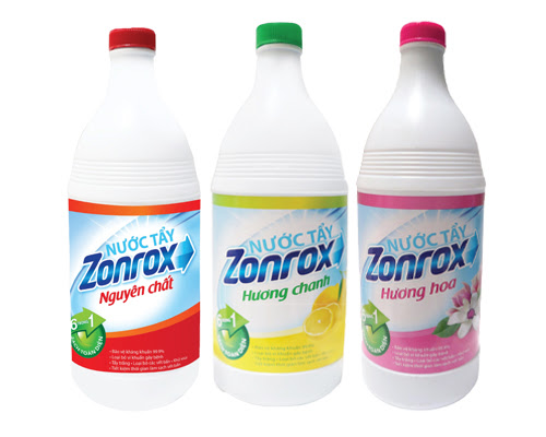 Nước Tẩy Quần Áo Zonrox Hương Hoa Cỏ Chai 1000ML