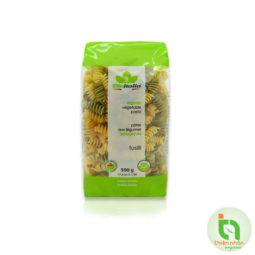 Nui xoắn rau củ quả hữu cơ Bioitalia 500g Bioitalia Fusilli Vegetable 500g