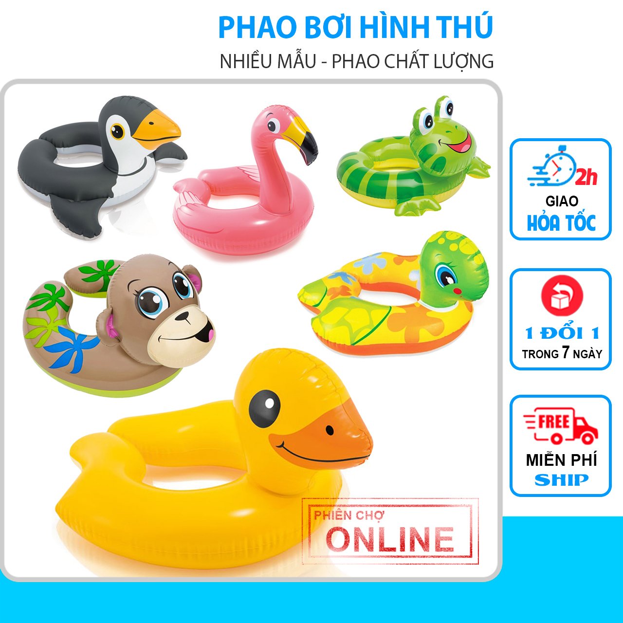 Phao bơi trẻ em cao cấp hình thú