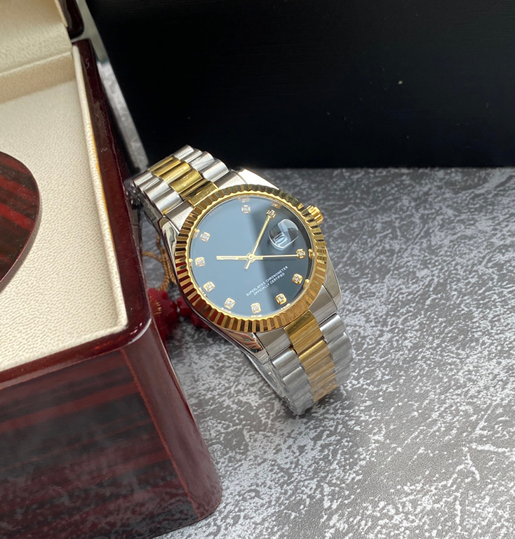 Đồng hồ nam viền băm tiểu rờ lờ dây demi máy Quartz chống nước
