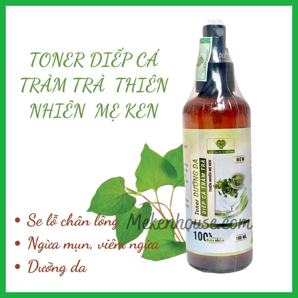 Toner diếp cá tràm trà mẹ ken, toner cho da mụn, giảm viêm ngứa da, làm sạch sâu da, se khít lỗ chân lông, dưỡng da sáng mịn 100ml