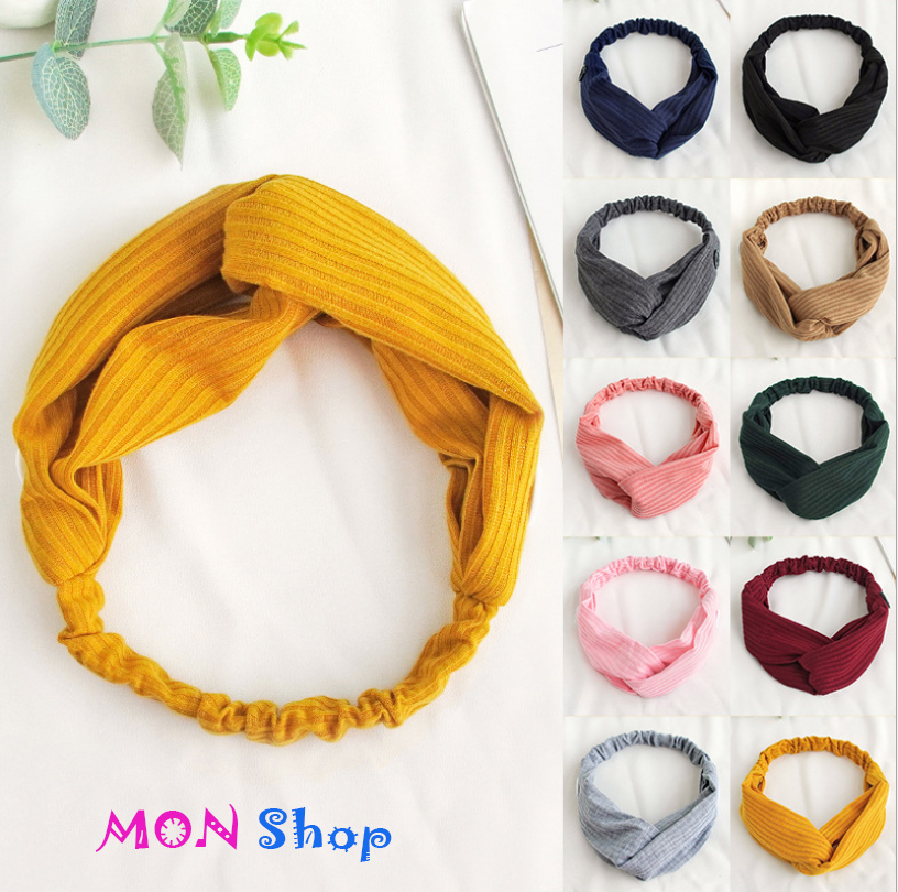 Băng đô nữ turban nữ phong cách Hàn Quốc thời trang phụ kiện tóc chất liệu thun gân mềm nhiều màu lựa chọn 10 MÀU