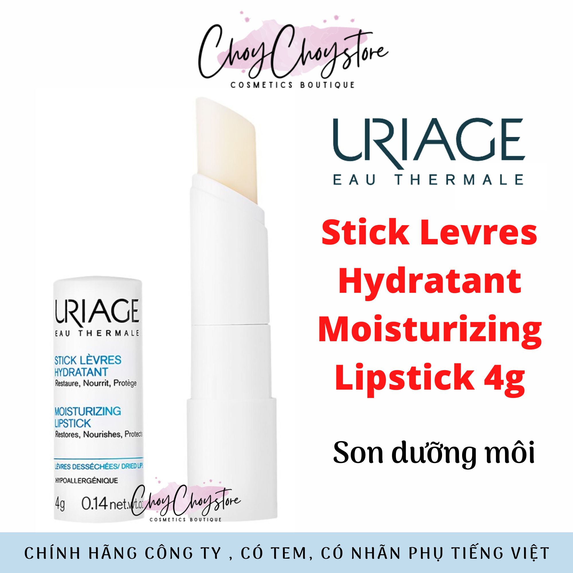 Son dưỡng môi Uriage Moisturizing Lipstick 4g