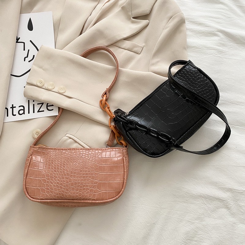 TÚI KẸP NÁCH NỮ MINI BAGETTY DA PU VÂN RẮN MỀM XINH XẮN PK 101